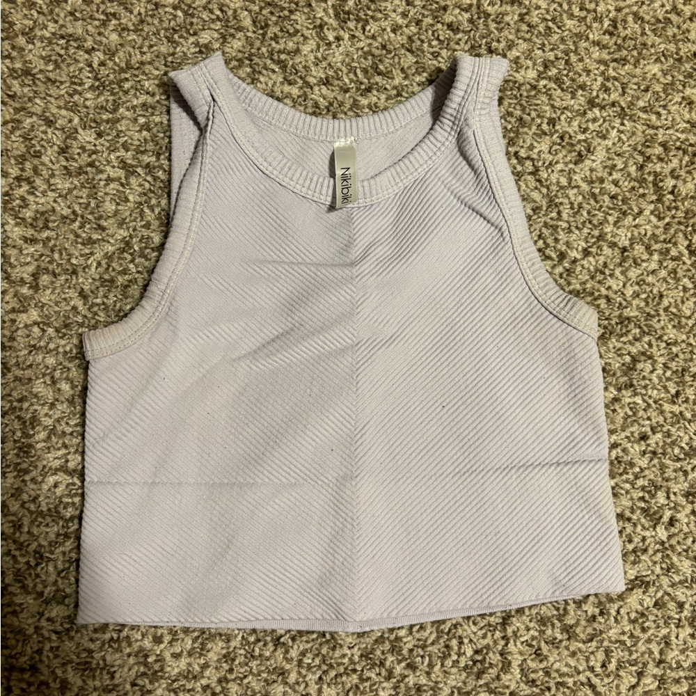 Nikibiki Light Purple Ribbed Tank Top